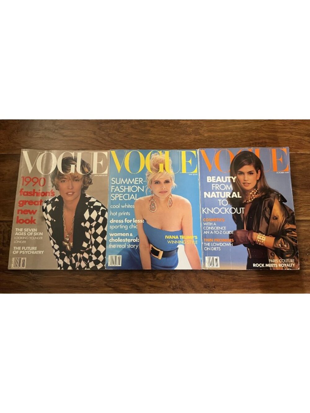 Vintage Lot of  3 - 1990 VOGUE Magazine Collector Set Fashion